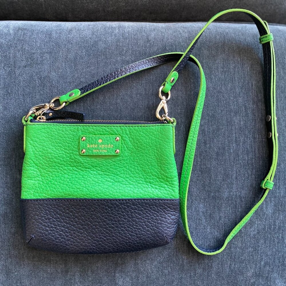Kate Spade New York Grove Court Cora Cross Body, Leather, Shamrock/True Navy